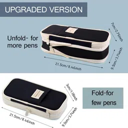 akvanar Large Pencil Case Pencil Pouch Can Expand Pencil Bag No Art Canvas Pencil Box image 3