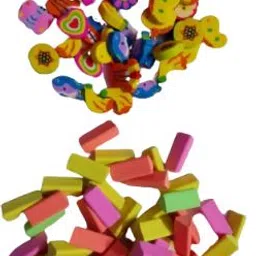 posshe Fancy Mix Eraser for Unisex Kids 25 Cartoon Eraser 25 neon Tringle Eraser Eraser-picture-25