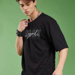 metronaut Printed Men Crew Neck Cotton Blend Black T-Shirt-picture-32