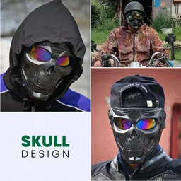 Goggle Face Mask with UV Protection, HD Lens & Filter for Bike & Off-Road Use Helmet Breath Guard-image-51
