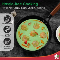 wonderchef Pre-Seasoned Ferro Light Fry Pan 20 cm diameter 0.8 L capacity image 5