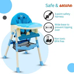lovely baby Baby High Chair 2 in 1 High Chair Dual Detachable and Adjustable & Net Bucket image 3