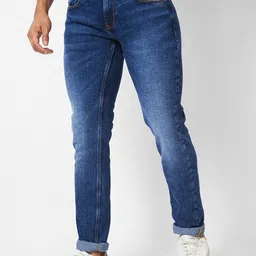 spykar Men Slim Mid Rise Blue Jeans image 2