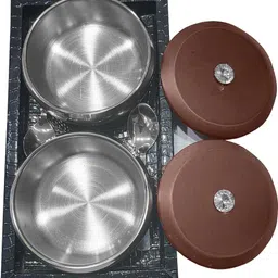 blue birds Double Walled Steel Bowl Set of 2 with lid + 2 spoon with 1 Serving Wooden Tray Bowl, Spoon, Tray Serving Set-picture-24