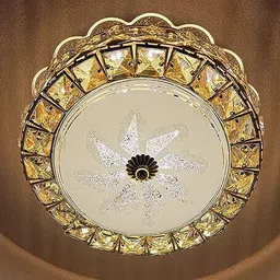 orab Crystal Ceiling Round Light and Modern LED Chandelier light 16 inch Chandelier Ceiling Lamp image 2