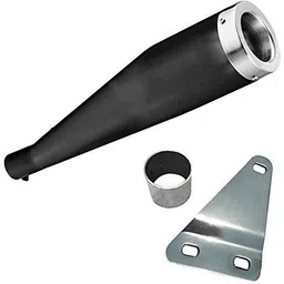 wordz Cobra silencer Glasswool Black Front Chrome Exhaust Royal Enfield 350 Twin Spark Full Exhaust System image 1