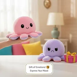 smilemakers creation Reversible Plush Octopus, Soft Stuffed Animal - 18 cm image 3