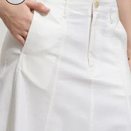 tokyo talkies Women Solid A-line White Skirt image 5