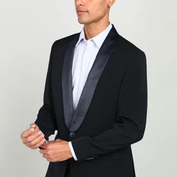 park avenue Men Solid Single Breasted Formal Blazer image 3
