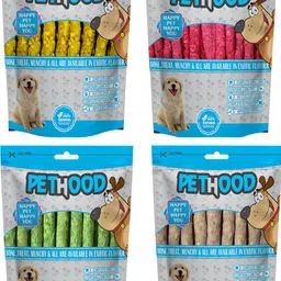 pet hood Dog Chew Sticks Mix Flavor 2 Kg (Chicken + Mint + Mutton + Natural) 4 X 500gm Chicken, Mutton, Mint, Milk, Beef Dog Chew image 2