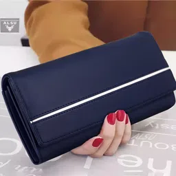 alsu Casual, Formal, Party Blue Clutch - Regular Size image 3