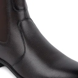 louis stitch Coffee Brown Chelsea Boots for Riding Biking for Men - RGPDCL - UK 6 Boots For Men image 5