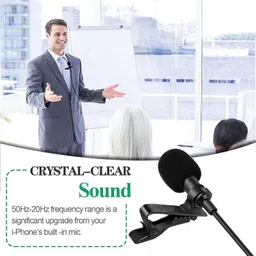 unqt Classic Look Mini Collar Microphone with Adjustable Clip | Perfect Mic for Interview/Vlogging/Recording Etc. Compatible with All Smart Phones MINI MICRO PHONE WITH CLIP image 3