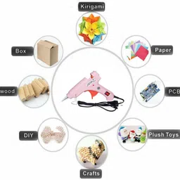 poneyw PINK MINI 20 WATT - 15 GLUE STICKS OF 7MM SIZE Standard Temperature Corded Glue Gun image 3