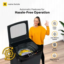 realme techlife 8 kg 5 Star Rating Fabric Safe Wash Fully Automatic Top Load Grey image 5