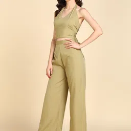 Rudraaksha Creations Halter Neck Crop Top & Palazzo image 5