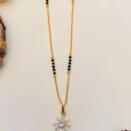 Anouk Gold-Plated AD-Studded & Beaded Mangalsutra image 5