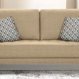 casacraft from pepperfry Portland Fabric 3 Seater Sofa in Cream Colour image 1