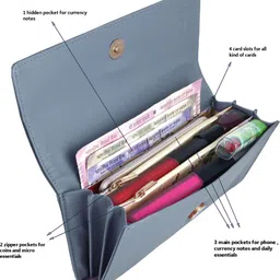 alsu Party, Casual, Formal Blue, Grey Clutch image 5