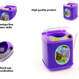zokato Plastic Toy Washing Machine Household Appliance Pretend Play (purple)-picture-12
