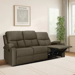 mintwud from pepperfry Wakizashi Fabric 3 Seater Manual Recliner in Brown & Grey Colour-picture-27