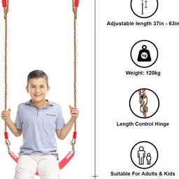 hop n play Flexible Swing Seat Heavy Duty 6 Ft with Adjustable Nylon Rope image 3