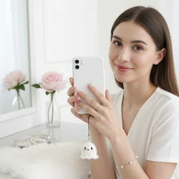 SNOWY SHOP Cute Ghost Mobile Hanging Ghibli Kawaii Strap & Bag Keychain for Girls Phone Charm image 2