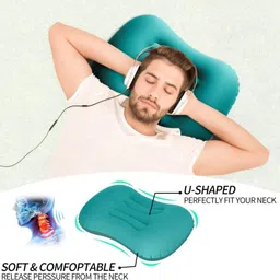 areo Air Travel Pillow Pack of 2 Abstract Inflatable Pillow,Compact,Comfortable,Ergonomic Pillow for Neck & Lumbar Support image 3