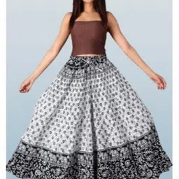 tankaviss Women Printed Regular White Skirt image 1