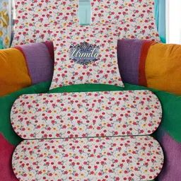 urmila creation Microfibre Bolster Pack of 5 Floral 2 Bolster 3 Cushion-picture-13