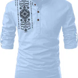 folgen Men Self Design Cotton Blend Straight Kurta image 2