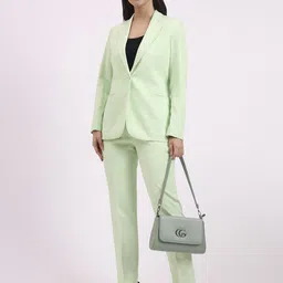 apsra boutique Women Formal Women Pantsuit, Single Button Blazer with Straight Pants Solid Suit-picture-42
