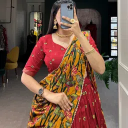 sarathybiz Self Design Semi Stitched Lehenga Choli image 4