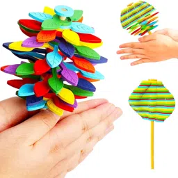 zunbella Candy Flower Toy for Kid- Lollipop Shaped Colourful Twisting & Rotating Fidget Rattle-picture-20