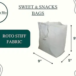 fresh bio Cotton Tote Bag | Reusable Shopping Cloth Bag | Sweet and Snacks Bags Pack of 10 Grocery Bags image 3