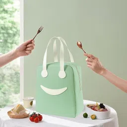 samvardhan Smiley Lunch Bag for School Office Travel Picnic for Kids Men Women Waterproof Lunch Bag image 2