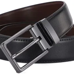 roadster Men Casual Black Synthetic Reversible Belt image 2