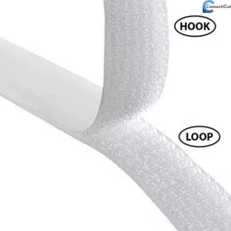 connecticut Hook & Loop Tape | (5M*25mm Hook & Loop Tape, white Color)| No Glue in Back side, Non-Adhesive Sticky Back ,Fabric Fastener Interlocking Tape for Sewing Crafts, DIY, Clothes, Shoes etc. Sew-on Velcro Sew-on Velcro (white) Iron-on Velcro image 4