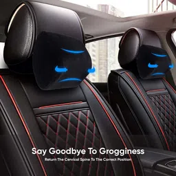 godryft Black Memory Foam Car Pillow Cushion for Universal For Car image 2