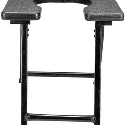 bexdir black Foldable stool with anti skid rubber legs Commode Chair image 3