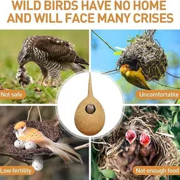 omiyage Natural Jute Bird Nests – Comfortable Habitat for Small Birds Pack of 2 Bird House image 5