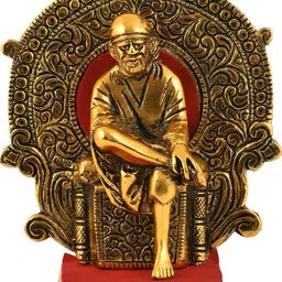houzzplus Shirdi Sai Baba Metal Statue,Sai Baba Murti / saibaba idol for Home temple Decorative Showpiece - 16 cm-picture-18