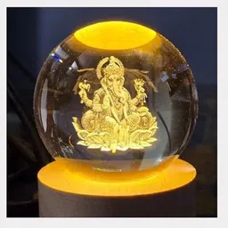 aryavarte 3D Lord Ganesh Ji Crystal Ball Night Lamp-picture-13