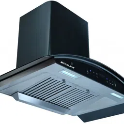 sunblane Dynamic Auto 90cm 1400 m3/h Suction, Touch Control, 11 degree Baffle Filter Auto Clean Wall Mounted Black, Silver 1400 CMH Chimney image 2