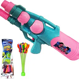 brown leaf (1 Pichkari+ 1 Magic Balloon Stick)for Children Holi Festival & Summer Party Fun Water Gun-picture-32