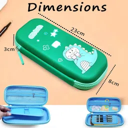 colorbee 3D Cartoon Pencil Case Hardtop Design Multi Compartment Large Capacity Storage Animal Character, Cute Girl Cartoon, Floral Prints, Unicorn Horse, Pink Houres Art Polyester Pencil Box image 5