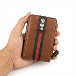 life of finery Men & Women Casual Brown Artificial Leather Card Holder image 4