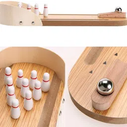 rainbowstore Bowl Over Family Fun with Our Wooden Mini Desktop Parent-Child Bowling Game Toy image 3