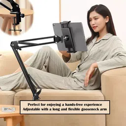 BROLAVIYA Upgraded Flexible Lazy Arm Bracket For Both Mobile and Tablet Device 4-12.9 Inch Mobile Holder image 3