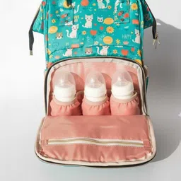 observe collection Baby Daiper Bag Green Kitten Insulated Daiper Backpack image 3